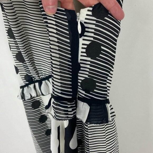 Anthropologie Channeled Polka Dot‎ Silky Striped Maxi Dress Size 0 Bohemian Boho - Picture 8 of 14